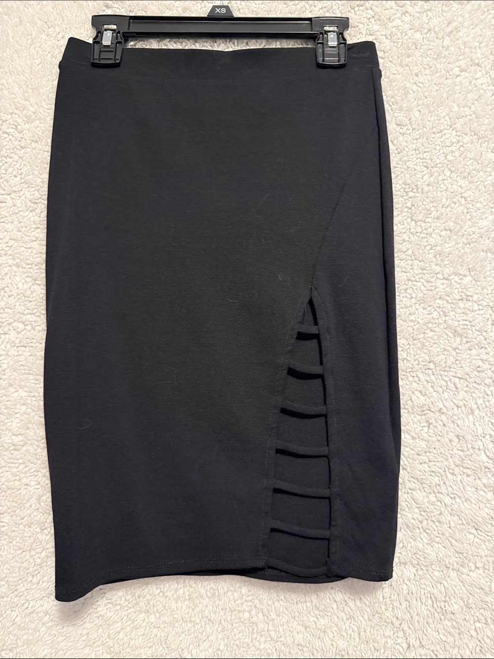 Charlotte Russe Black Pencil Skirt with Side Ladder Cutouts